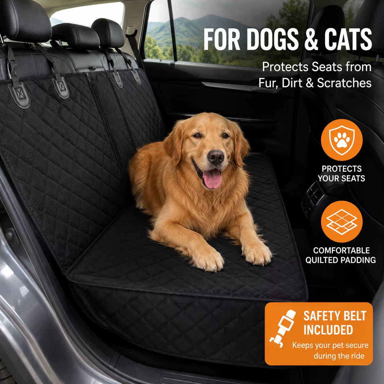 Housse de Protection Siège Arrière Voiture pour Chien