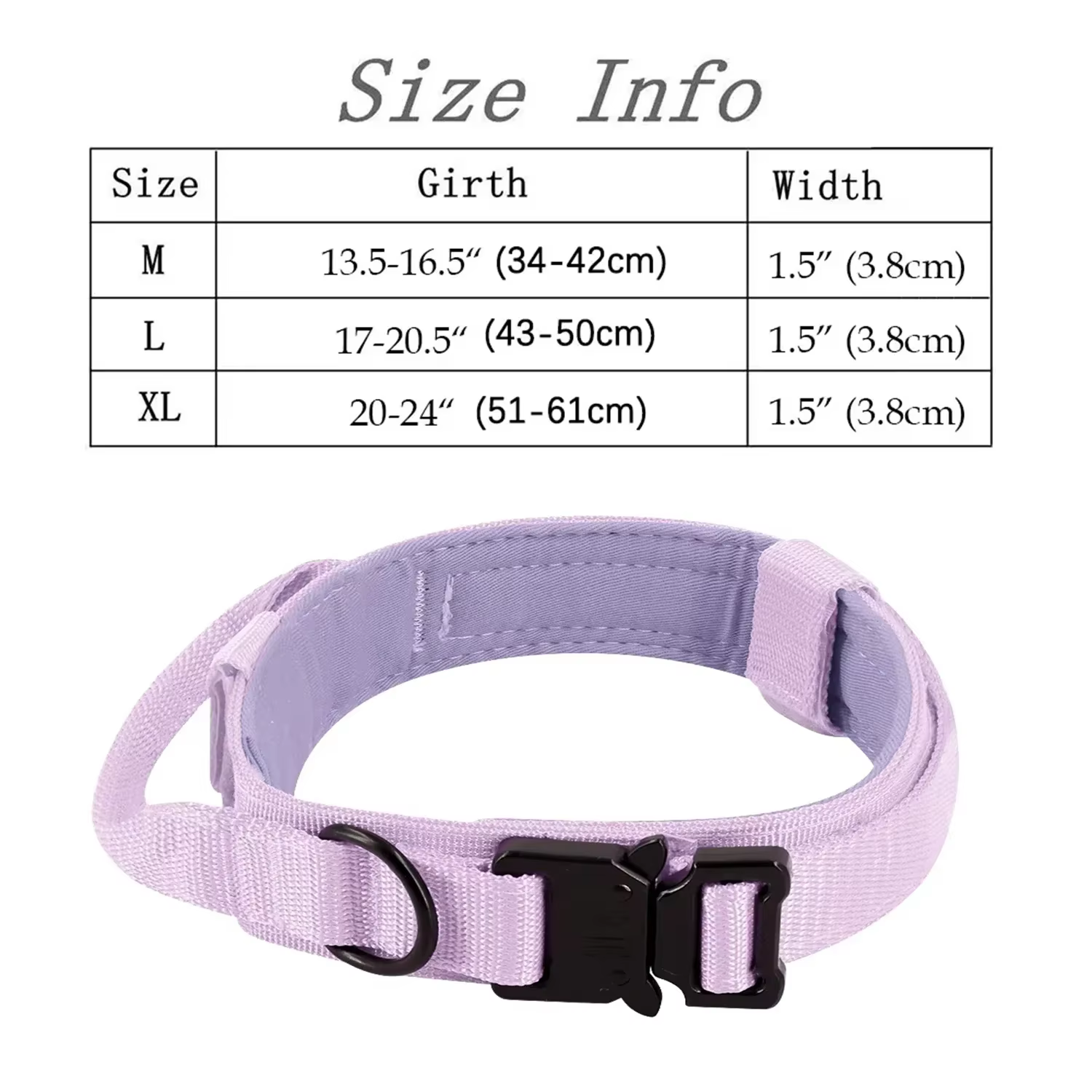 Harnais Tactique Violet pour Chien + Laisse & Collier