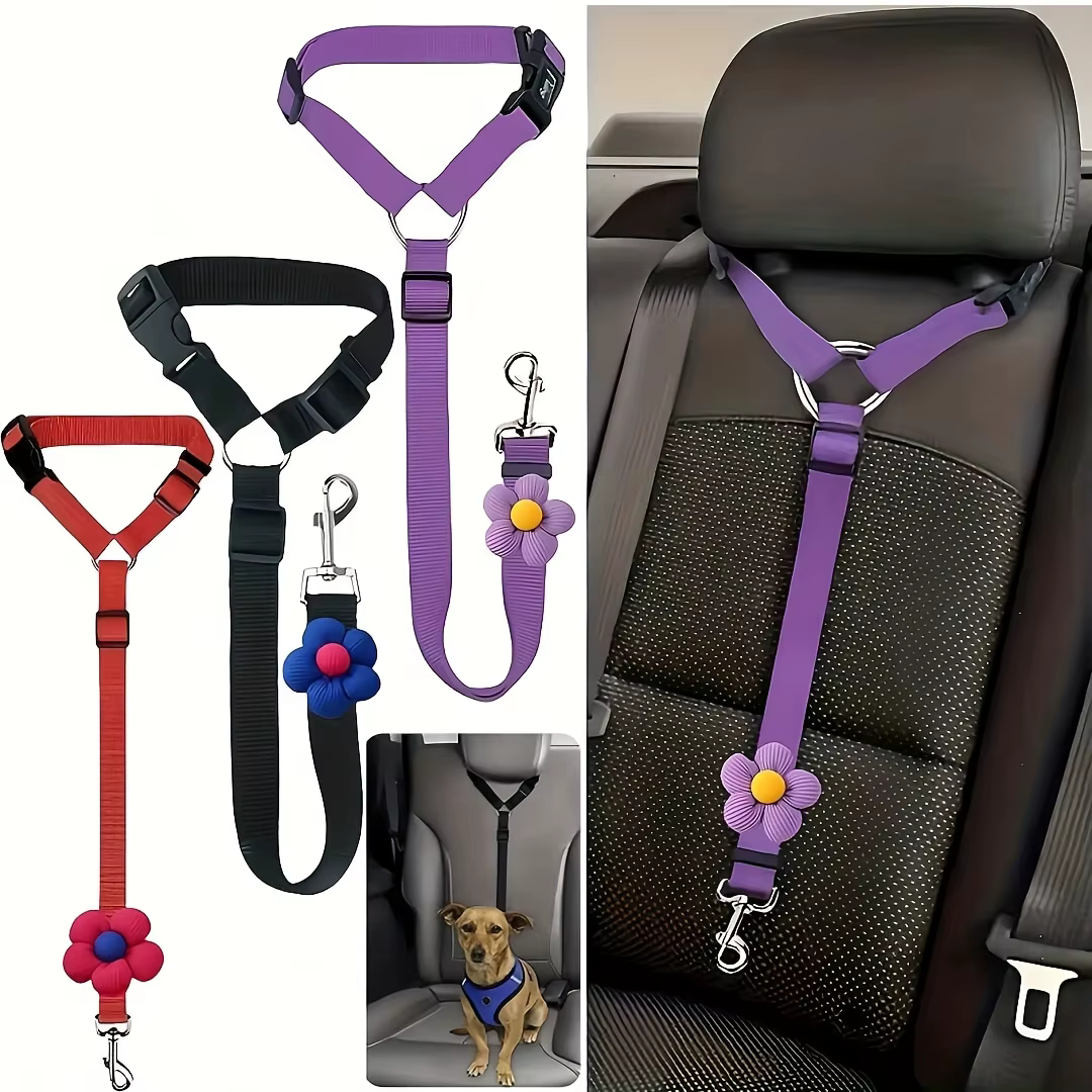 Ceinture de sécurité pour chien - Harnais ajustable pour voiture