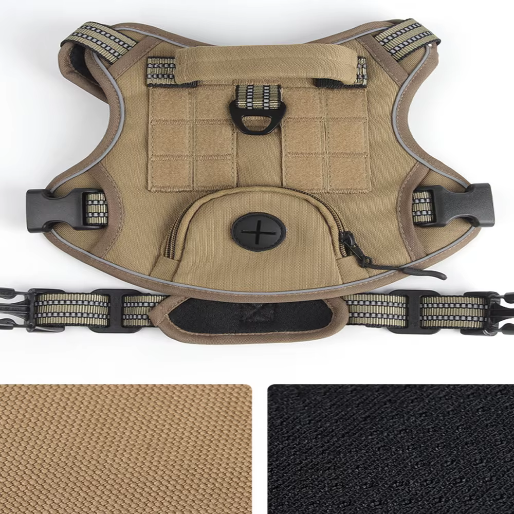 Harnais Tactique Robuste pour Chien | Réfléchissant, Ajustable et Confortable