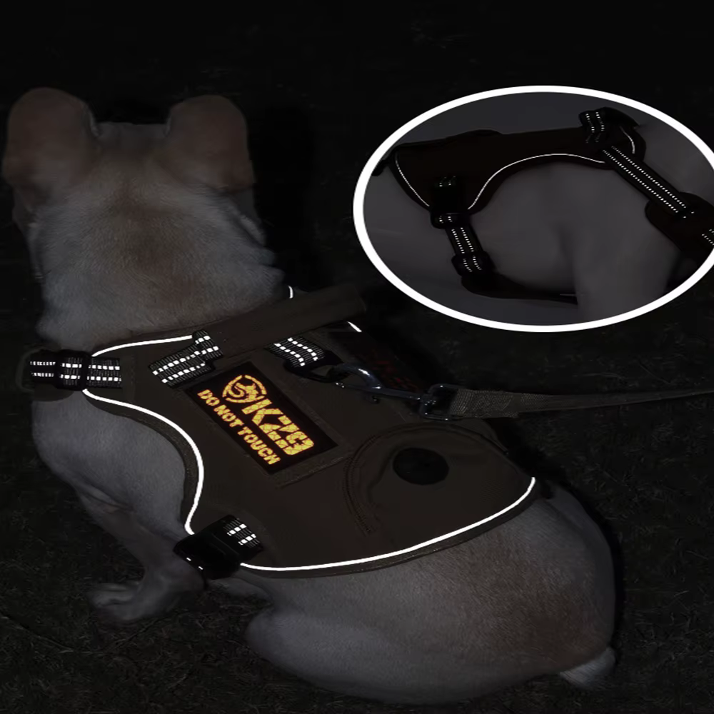 Harnais Tactique Robuste pour Chien | Réfléchissant, Ajustable et Confortable