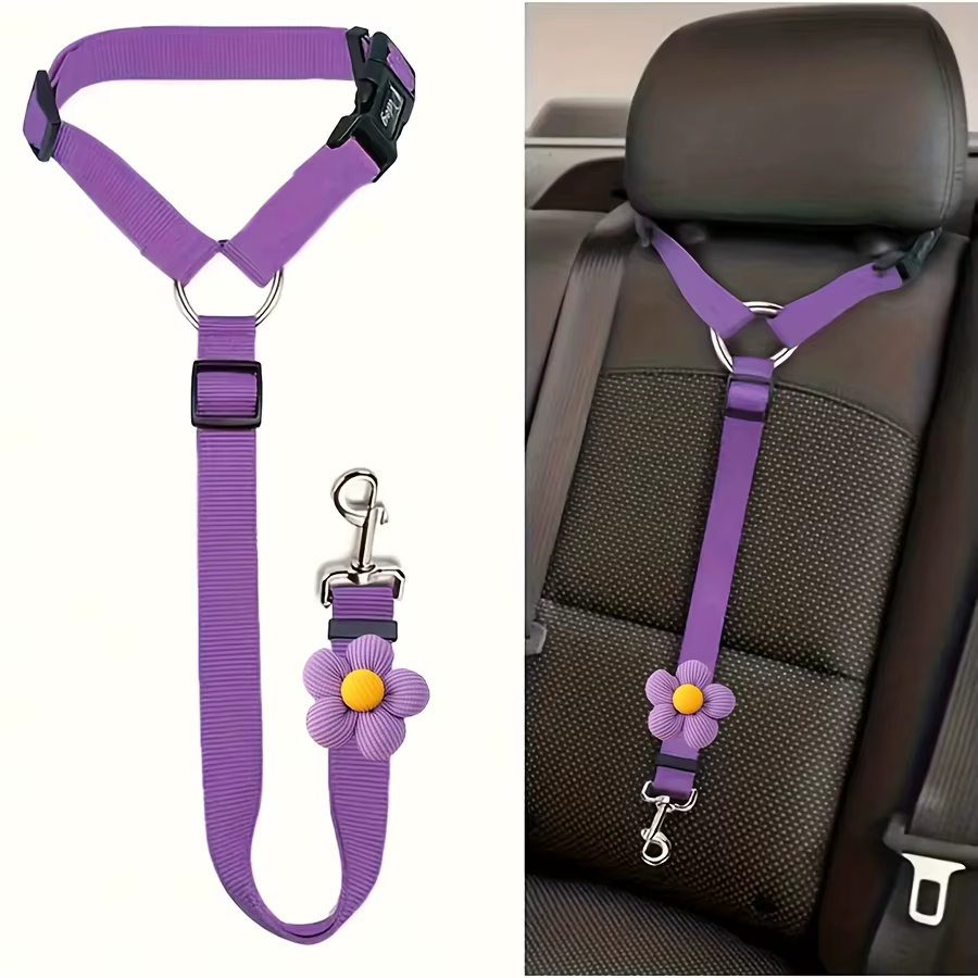 Ceinture de sécurité pour chien - Harnais ajustable pour voiture