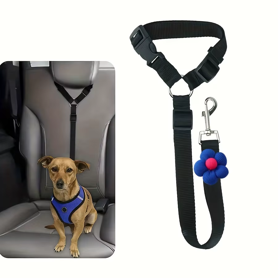 Ceinture de sécurité pour chien - Harnais ajustable pour voiture