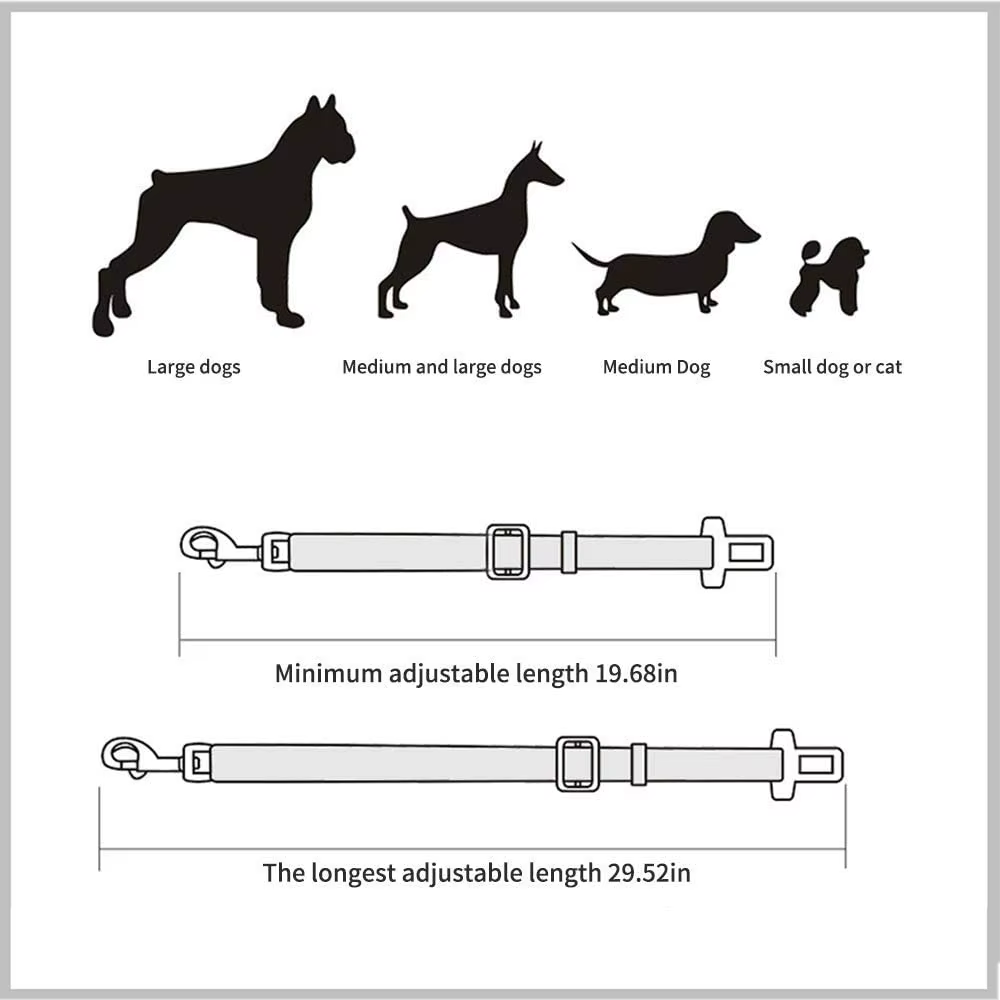 Laisse de Sécurité Chien Voiture Réglable et Résistante