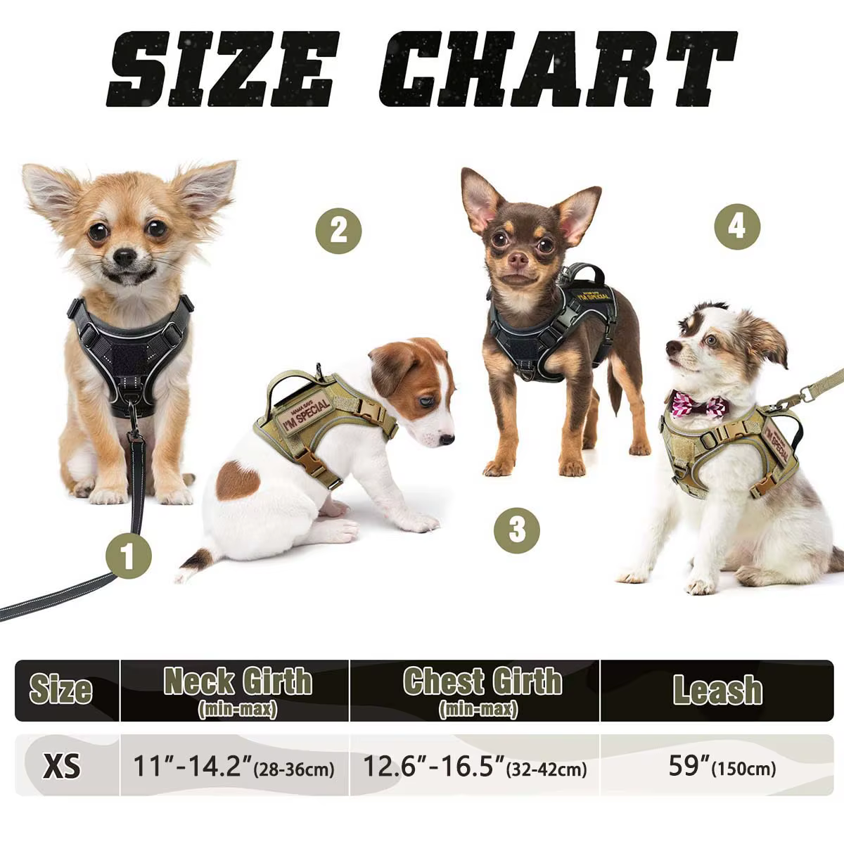 Harnais Tactique pour Chien Résistant et Confortable