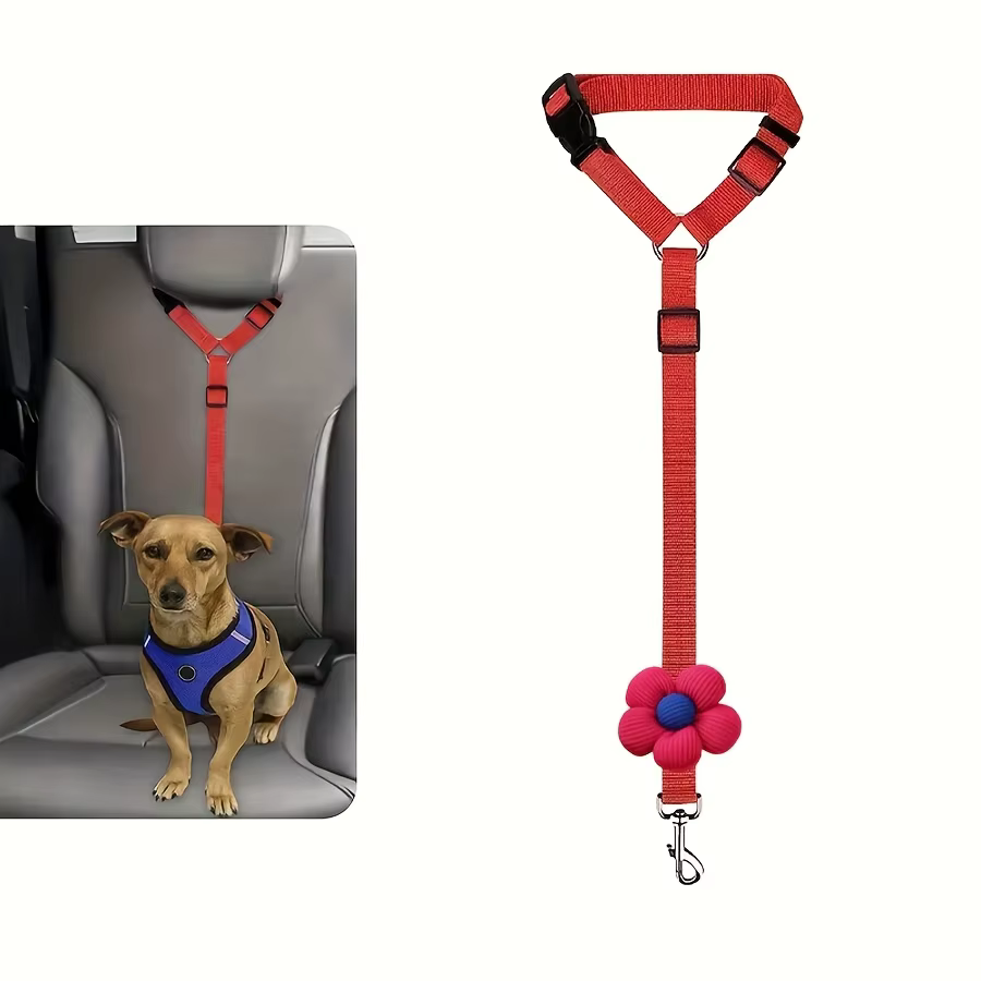 Ceinture de sécurité pour chien - Harnais ajustable pour voiture