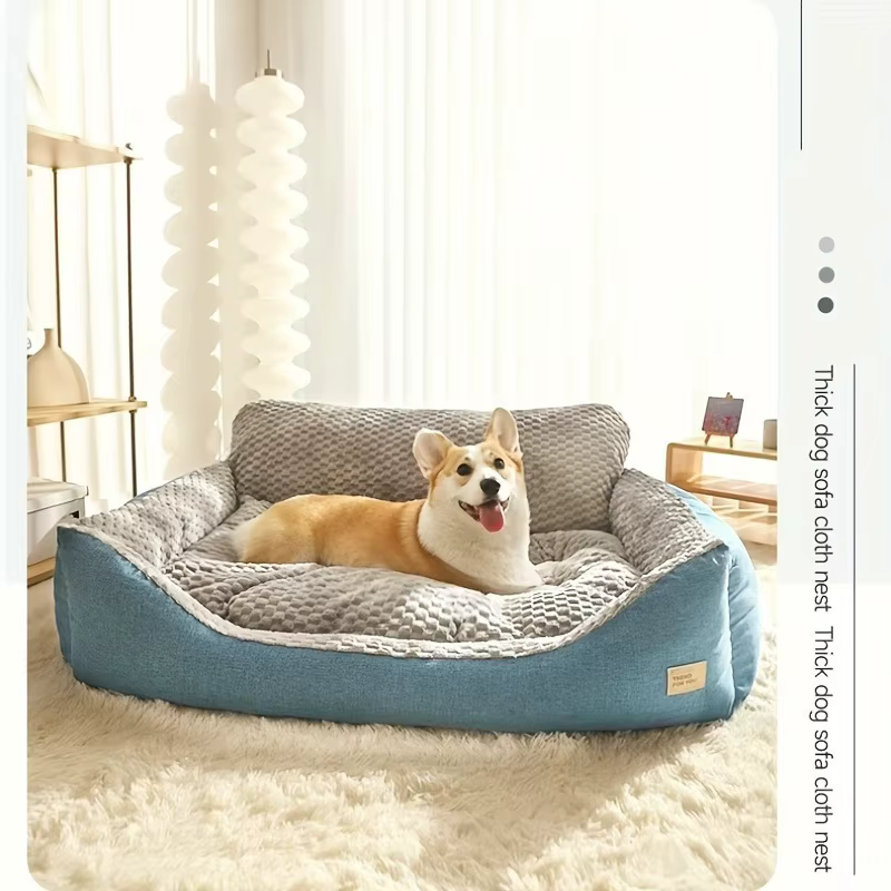 Panier canapé pour chien bleu et gris | Coin douillet