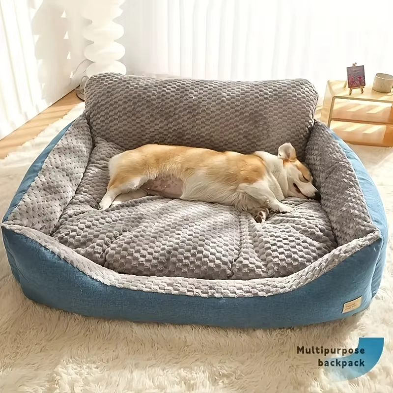 Panier canapé pour chien bleu et gris | Coin douillet