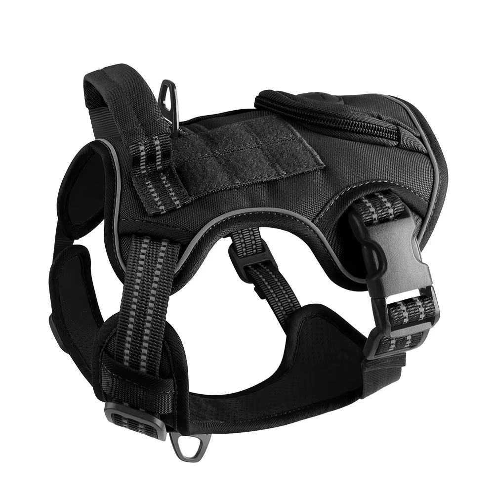 Harnais Tactique Robuste pour Chien | Réfléchissant, Ajustable et Confortable
