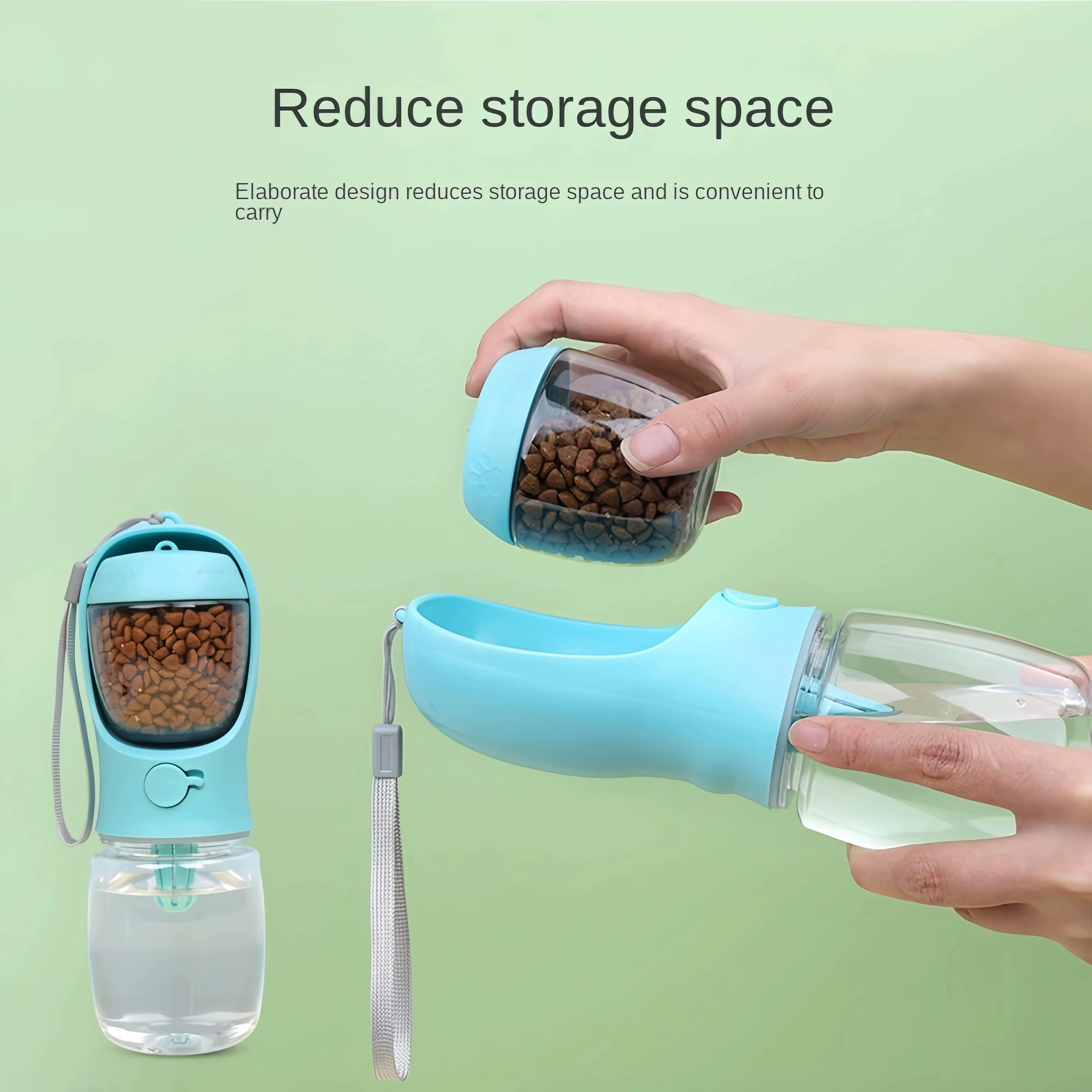 Gourde 2-en-1 Portative pour Chien — Eau & Croquettes